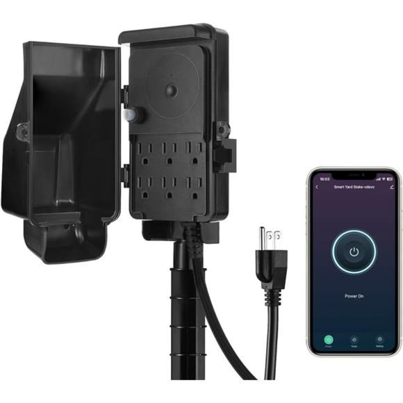 DEWENWILS Outdoor Outlet Timer with 6 Outlets,  Waterproof Power Stake Timer - Picture 1 of 6